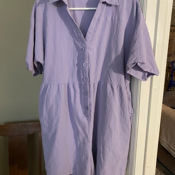 DEEP SELF Women's Summer Casual Short Sleeve Button Down Romper | Size XL - Picture 3 of 5